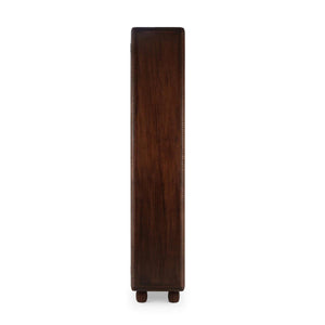 Bramble Toulouse Glass Display Cabinet in Matt Teak Brown w/ Putty Interior-Bramble-Blue Hand Home