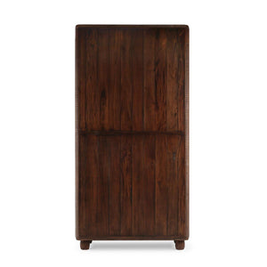 Bramble Toulouse Glass Display Cabinet in Matt Teak Brown w/ Putty Interior-Bramble-Blue Hand Home
