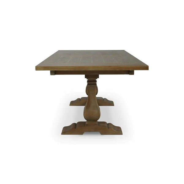 Bramble Trestle Dining Table 84'' In Straw Wash-Bramble-Blue Hand Home