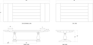 Bramble Trestle Extension Table 96 - 120'' In Straw Wash-Bramble-Blue Hand Home