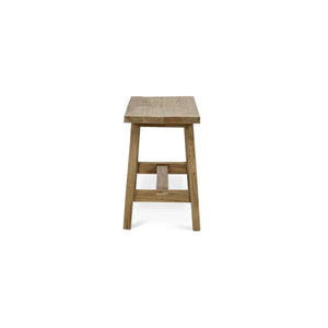 Tuscan Rustic Distressed Teak Bench in Teak Natural w/ Weathered Teak Distressing-Blue Hand Home