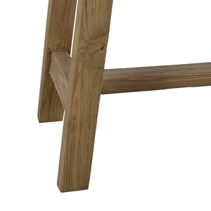 Tuscan Rustic Distressed Teak Bench in Teak Natural w/ Weathered Teak Distressing-Blue Hand Home