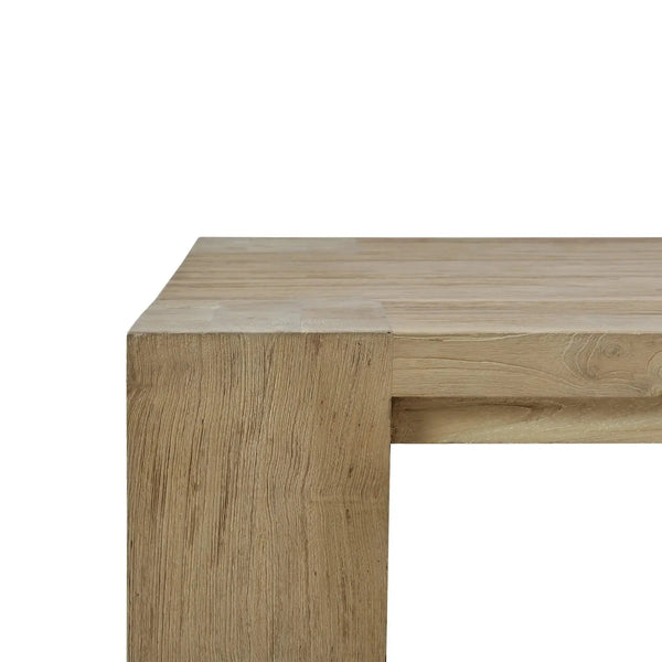 Bramble Tuscan Rustic Distressed Teak Coffee Table in Teak Natural w/ Weathered Teak Distressing-Bramble-Blue Hand Home