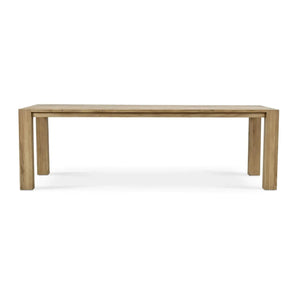 Bramble Tuscan Rustic Distressed Teak Dining Table in Teak Natural w/ Weathered Teak Distressing-Bramble-Blue Hand Home