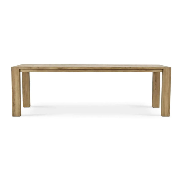 Bramble Tuscan Rustic Distressed Teak Dining Table in Teak Natural w/ Weathered Teak Distressing-Bramble-Blue Hand Home