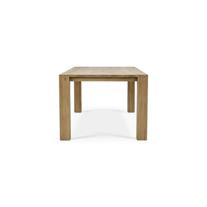Bramble Tuscan Rustic Distressed Teak Dining Table in Teak Natural w/ Weathered Teak Distressing-Bramble-Blue Hand Home