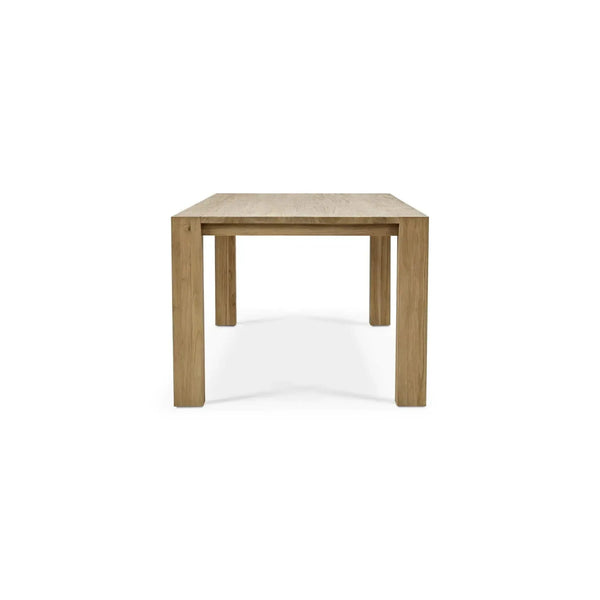 Bramble Tuscan Rustic Distressed Teak Dining Table in Teak Natural w/ Weathered Teak Distressing-Bramble-Blue Hand Home