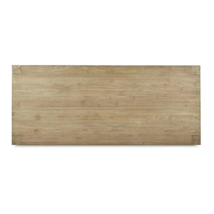 Bramble Tuscan Rustic Distressed Teak Dining Table in Teak Natural w/ Weathered Teak Distressing-Bramble-Blue Hand Home