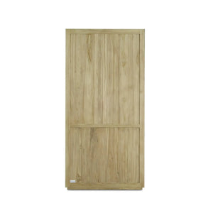 Bramble Tuscan Rustic Distressed Teak Display Cabinet in Teak Natural w/ Weathered Teak Distressing-Bramble-Blue Hand Home