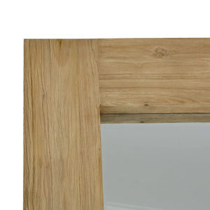 Bramble Tuscan Rustic Distressed Teak Large Mirror in Teak Natural w/ Weathered Teak Distressing-Bramble-Blue Hand Home