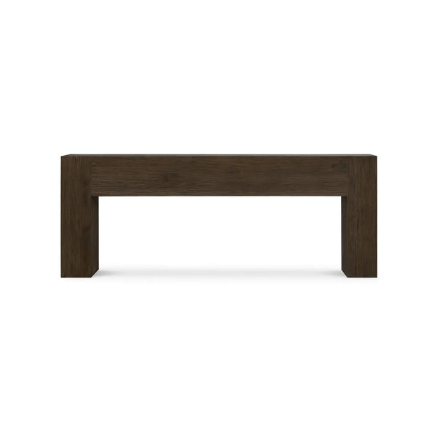 Bramble Tuscan Teak Console in Tuscan Brown w/ Weathered Teak Distress-Bramble-Blue Hand Home