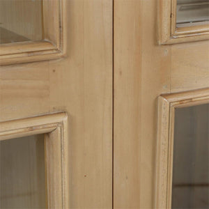 Bramble Vannes 2 Door Display Cabinet in Fruitwood w/ Glass Shelves & LED Lights-Bramble-Blue Hand Home