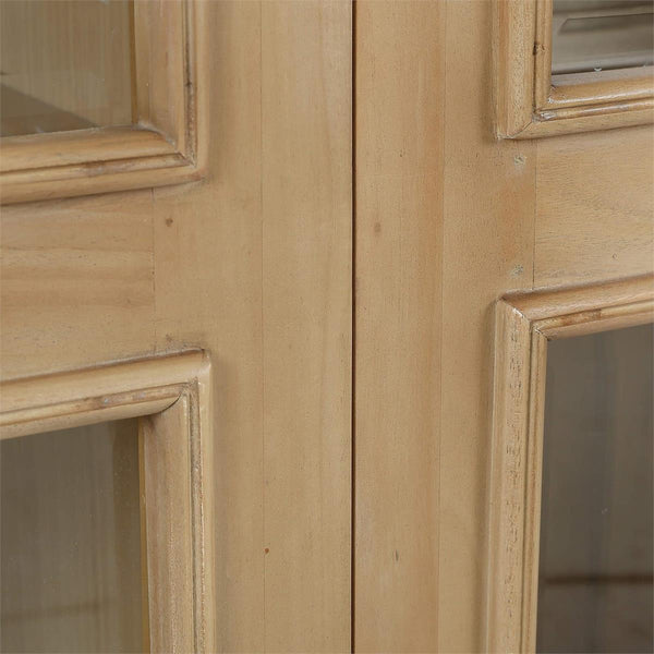 Bramble Vannes 2 Door Display Cabinet in Fruitwood w/ Glass Shelves & LED Lights-Bramble-Blue Hand Home