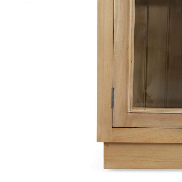 Bramble Vannes 2 Door Display Cabinet in Fruitwood w/ Glass Shelves & LED Lights-Bramble-Blue Hand Home