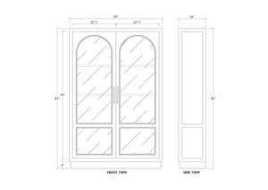 Bramble Vannes 2 Door Display Cabinet in Fruitwood w/ Glass Shelves & LED Lights-Bramble-Blue Hand Home