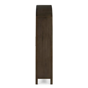 Bramble Vannes 2 Door Display Cabinet In Straw Wash W/ Driftwood Interior-Bramble-Blue Hand Home