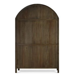 Bramble Vannes 2 Door Display Cabinet In Straw Wash W/ Driftwood Interior-Bramble-Blue Hand Home