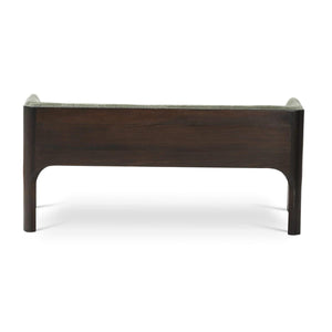 Bramble Vannes Bench w/ Legs in Walnut & w/ Thames Moss Green Performance Fabric-Bramble-Blue Hand Home