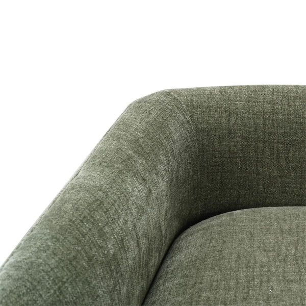 Bramble Vannes Bench w/ Legs in Walnut & w/ Thames Moss Green Performance Fabric-Bramble-Blue Hand Home