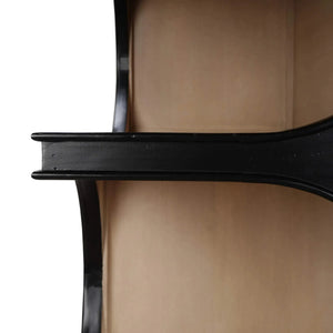 Bramble Vannes Crescent Bookcase In Batavia Black W/ Sandbar Interior-Bramble-Blue Hand Home