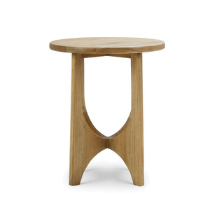 Bramble Vannes Round End Table In Fruitwood-Bramble-Blue Hand Home