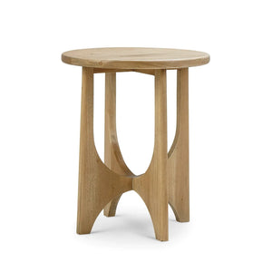 Bramble Vannes Round End Table In Fruitwood-Bramble-Blue Hand Home