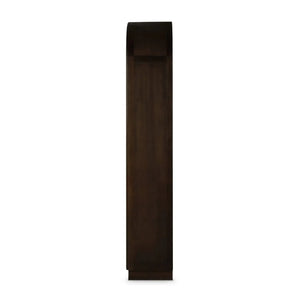 Bramble Vannes Single Door Display Cabinet in Walnut w/ Putty Interior-Bramble-Blue Hand Home