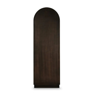 Bramble Vannes Single Door Display Cabinet in Walnut w/ Putty Interior-Bramble-Blue Hand Home