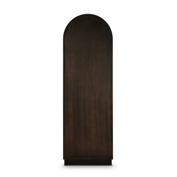 Bramble Vannes Single Door Display Cabinet in Walnut w/ Putty Interior-Bramble-Blue Hand Home