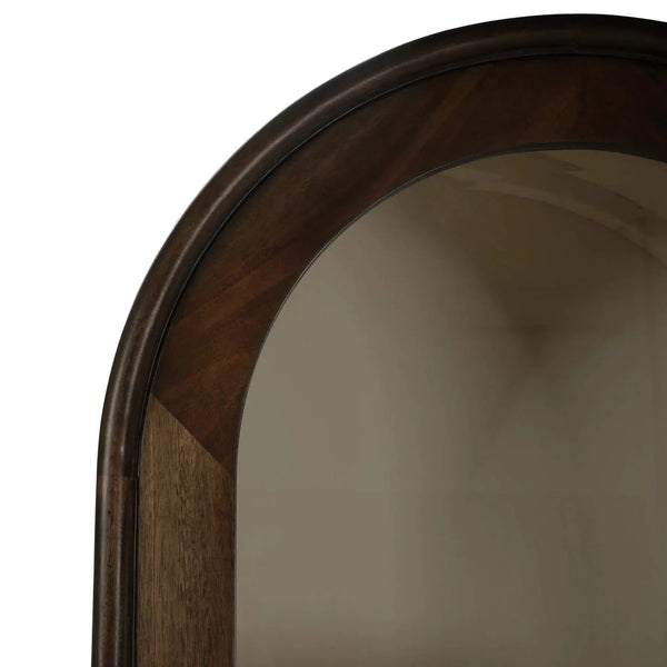 Bramble Vannes Single Door Display Cabinet in Walnut w/ Putty Interior-Bramble-Blue Hand Home