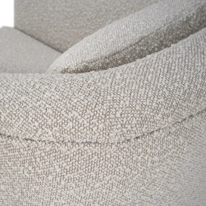 Bramble Victor Swivel Chair In Boucle Sand Performance Fabric-Bramble-Blue Hand Home