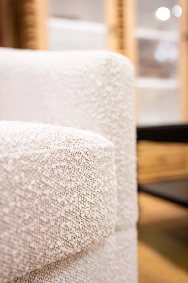 Bramble Victor Swivel Chair In Boucle Sand Performance Fabric-Bramble-Blue Hand Home