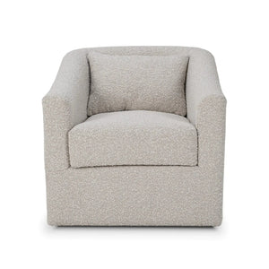Bramble Victor Swivel Chair In Boucle Sand Performance Fabric-Bramble-Blue Hand Home