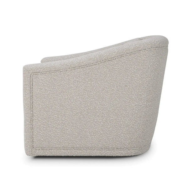 Bramble Victor Swivel Chair In Boucle Sand Performance Fabric-Bramble-Blue Hand Home