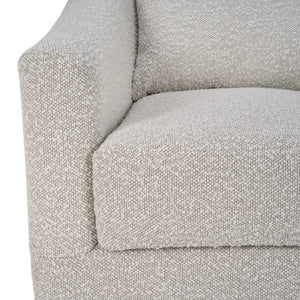 Bramble Victor Swivel Chair In Boucle Sand Performance Fabric-Bramble-Blue Hand Home
