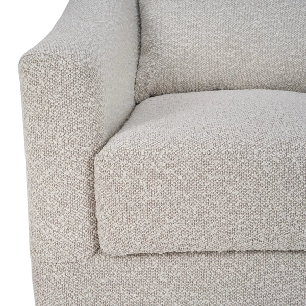 Bramble Victor Swivel Chair In Boucle Sand Performance Fabric-Bramble-Blue Hand Home