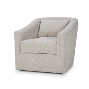 Bramble Victor Swivel Chair In Boucle Sand Performance Fabric-Bramble-Blue Hand Home