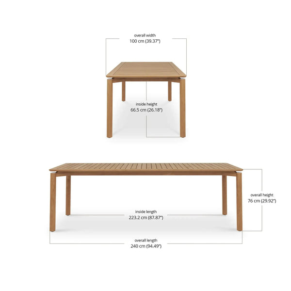 Bramble Virginia Dining Table 94'' - Outdoor Teak-Bramble-Blue Hand Home