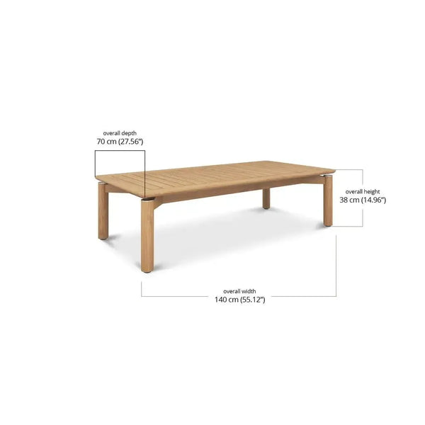 Bramble Virginia Rectangular Coffee Table - Outdoor Teak-Bramble-Blue Hand Home