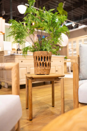 Bramble Virginia Side Table Square - Outdoor Teak-Bramble-Blue Hand Home