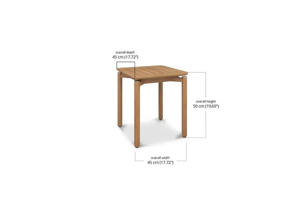 Bramble Virginia Side Table Square - Outdoor Teak-Bramble-Blue Hand Home