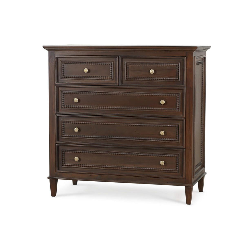 Bramble Vivienne 5 Drawer Dresser in Walnut-Bramble-Blue Hand Home