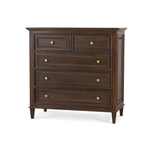 Bramble Vivienne 5 Drawer Dresser in Walnut-Bramble-Blue Hand Home