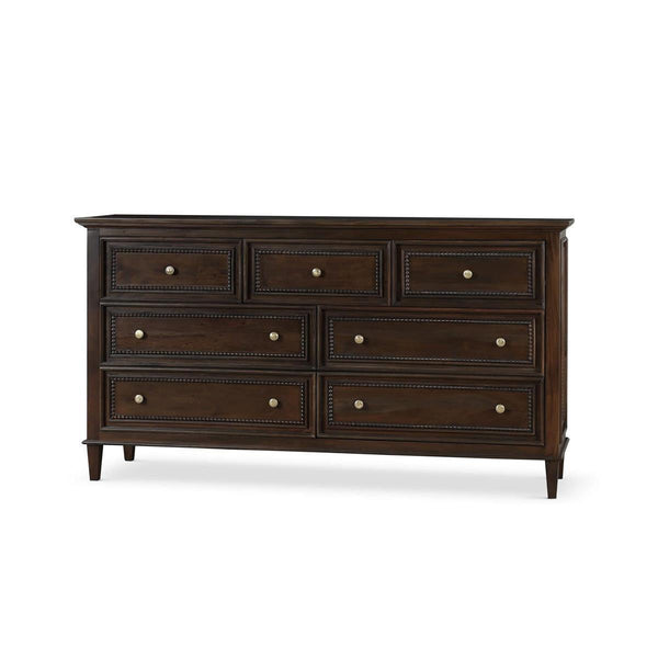 Bramble Vivienne 7 Drawer Dresser in Walnut-Bramble-Blue Hand Home