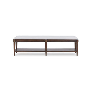 Bramble Vivienne Medium Bench in Walnut w/ Dinara Natural Fabric-Bramble-Blue Hand Home