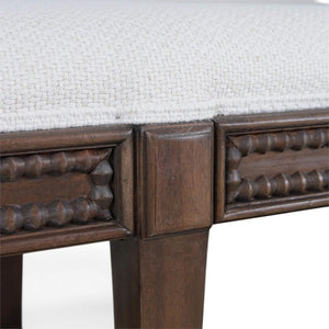 Bramble Vivienne Medium Bench in Walnut w/ Dinara Natural Fabric-Bramble-Blue Hand Home