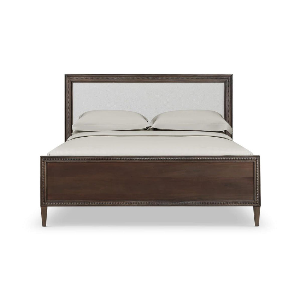 Bramble Vivienne Upholstered Bed King in Walnut w/ Dinara Natural Fabric-Bramble-Blue Hand Home