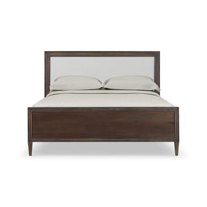 Bramble Vivienne Upholstered Bed King in Walnut w/ Dinara Natural Fabric-Bramble-Blue Hand Home