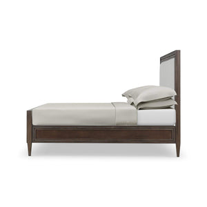 Bramble Vivienne Upholstered Bed King in Walnut w/ Dinara Natural Fabric-Bramble-Blue Hand Home
