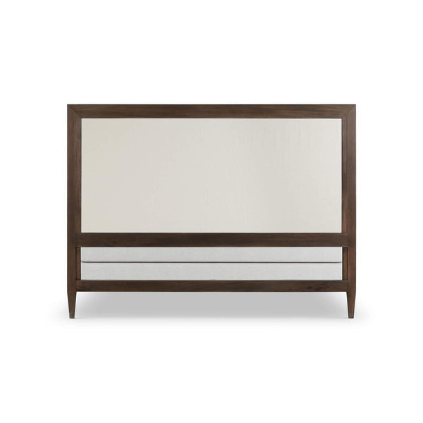Bramble Vivienne Upholstered Bed King in Walnut w/ Dinara Natural Fabric-Bramble-Blue Hand Home